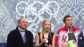 00025 Sochi 2014 Bobrova - Soloviev in kiss&cry after FD