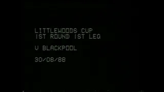 Carlisle United V Blackpool League Cup 1st Round 1st Leg 30th August 1988