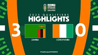 Zambia🆚 Côte d'Ivoire | Highlights - #TotalEnergiesAFCONQ2023 - MD5 Group H