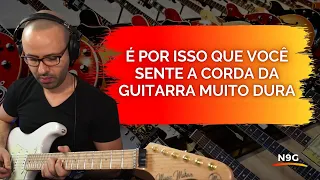 É por isso que você acha a corda da guitarra muito dura