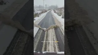 World's simplest and cheapest snow plow -Use angle irons to weld a triangular rack and tie a stone !