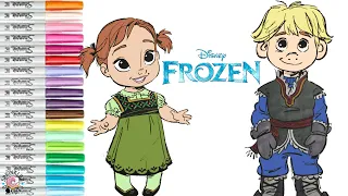 Disney Baby Coloring Book Pages Frozen Princess Anna and Kristoff