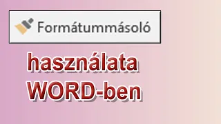 Formátummásoló használata WORD-ben | napiinfopercek 2x008