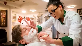 💈Hot Towel Shave & Head Massage At Lovingly Restored Historic Waldorf Barbershop | Dublin Ireland