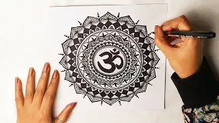How to draw mandala art -3 | HIPPIE ART | OM symbol | Vijayta Sharma