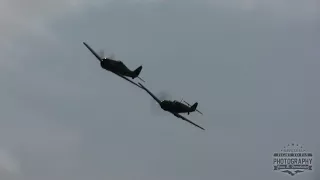 Authentic German Bf 109 and Fw 190 flyby