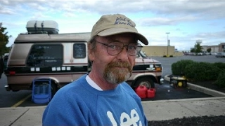 Homeless man lost the house he lived in for 27 years and now lives in a van.