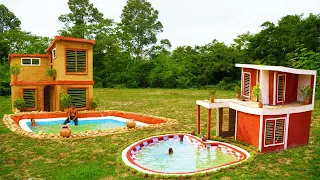 Best 2 Top! How To Build Most Beautiful Mud Villa With Swimming Pool IN 2019