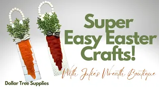 Easy Easter Crafts | Dollar Tree Easter Crafts | Decoupage Crafts | Spring Crafting | Carrot Crafts