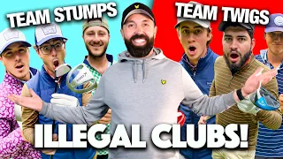 I gave Good Good my ILLEGAL Golf Clubs (Stumps Vs Twigs)