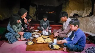 Living in a dark cave like 2000 years ago : Cooking local food | Village life Afghanistan