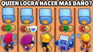 CUAL BRAWLER LOGRA HACE MAS DAÑO usando GADGET + ULTIMATE + BASICOS | BRAWL STARS