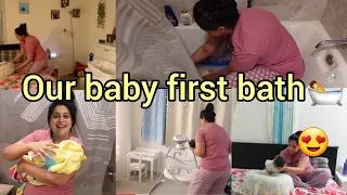 Baby ruhaan first bath 🛀dipika ki duniya | Shoaib Ibrahim | saba ka jahan