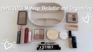April 2023 Makeup Declutter and Organizing | journey to minimalism, asmr, no music, no talking