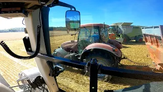 Luźne koło. Kolejne zmagania ze żniwami 2022. Claas Lexion. Case IH Magnum 7200. Kosimy pszenżyto.