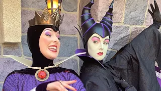 The EVIL QUEEN AND MALEFICENT CELEBRATE THE FIRST DAY OF HALLOWEEN TOGETHER AT DISNEYLAND