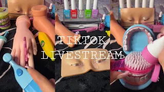 ASMR | Tiktok Wrong Props Toy Livestream 🦷💅🏼💄 (Nails, dentist, makeup)