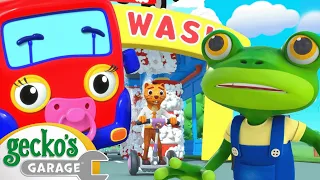 Runaway Car Wash | Baby Truck | Gecko's Garage | Kids Songs