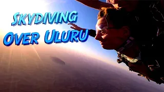 Skydiving over Uluru at sunrise