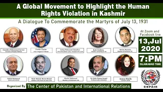 International Webinar || COPAIR Advocacy on Kashmir || Commemorating The Martyr Day 13 July ||