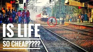 Is Life So Cheap?Man tries to save his 7 seconds against Speeding Secunderabad Rajdhani Express
