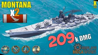 Montana 2 Kills & 209k Damage | World of Warships Gameplay