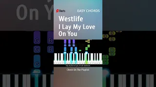 Westlife - I Lay My Love On You - EASY Piano CHORDS TUTORIAL by Piano Fun Play #shorts