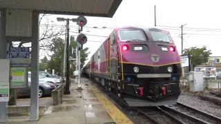 [HD]A New Set Of Friday Evening Rushour Trains At Needham 9/30/16