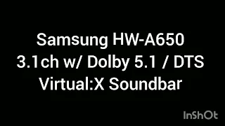 Samsung HW A650 || 3.1ch With Dolby 5.1 || DTS Virtual X Soundbar (‎@redonwebtv7300  )