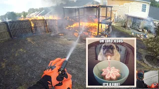 Biker (ME) Becomes A Fire Fighter! House Almost Burns Down! Used twice on A&E Live Rescue!!!