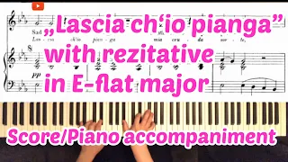 „Lascia ch‘io pianga“ with rezitative E-flat major: Rinaldo : Händel : Karaoke : Piano accompaniment