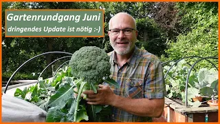 Gartenrundgang Juni, ein dringendes Update war nötig, Ernte Freude Gewächshaus, Hochbeete, Salate