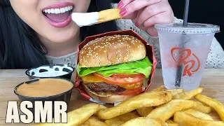 ASMR BURGER & FRIES MUKBANG (No Talking) | Red Robin Burger Eating Sounds | ASMR Phan