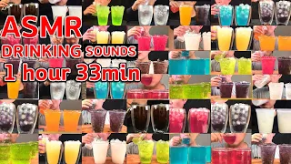 [ASMR] 음료수 먹방 모음  1시간 30분 연속 먹방 리얼사운드DRINKING SOUNDS NON-STOP 1HOUR 33MINUTES(NO TALKING)REAL SOUNDS
