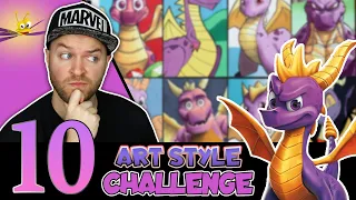 Drawing in 10 DIFFERENT STYLES..? | Art Style SWAP Challenge | Spyro The Dragon