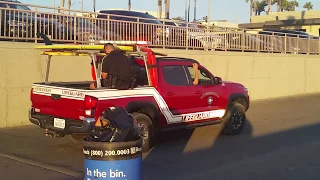 Huntington Beach lifeguards Rescue Sea Turtle (see Desc)