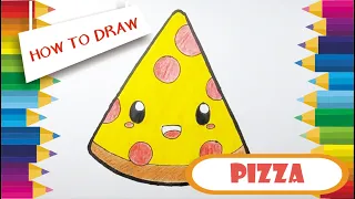 PIZZA DRAWINGS || Learn How to Draw easy Pizza (step by step)