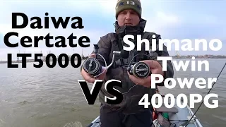 Daiwa Certate LT5000D VS Shimano 15 Twin Power 4000PG +зачетный судак в конце видео!!