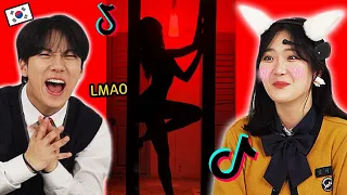 Korean Teenagers React To Silhouette Challenge TikTok!! (with special ears)