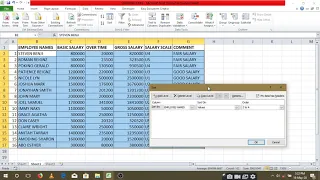 sorting data in ascending or descending order and using the advance filter option