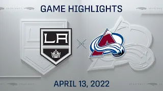 NHL Highlights | Kings vs. Avalanche - Apr 13, 2022