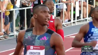 Erriyon Knighton Vs  Fred Kerley in Men's 200m | USA National Trials 2023