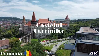 Castelul Corvinilor Hunedoara-Romania 4K Video Drone View