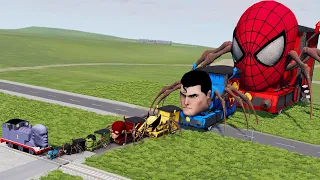 Big & Small Choo-Choo Super Heroes vs Thanos the Tank Engine | BeamNG.Drive