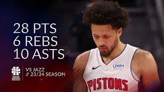 Cade Cunningham 28 pts 6 rebs 10 asts vs Jazz 23/24 season