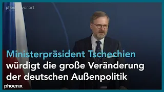 Bundeskanzler Olaf Scholz und Petr Fiala, Ministerpräsident Tschechien, nach gemeinsamem Gespräch