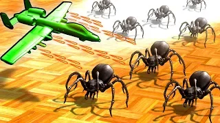 Green Army Men Use Epic Air Strikes to Defeat Giant Spiders in Home Wars!