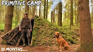 PRIMITIVE STEALTH WOODLAND CAMP | Sleeping In The Wilderness with my DOG | Bushcraft Survival Home