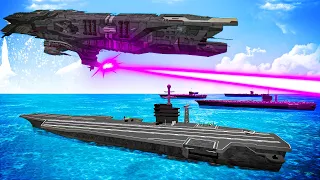 Alien UFO Mothership Attacks Our Aircraft Carriers in Ravenfield!