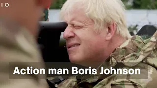 Action man Boris Johnson handles grenade during training with Ukrainian troops